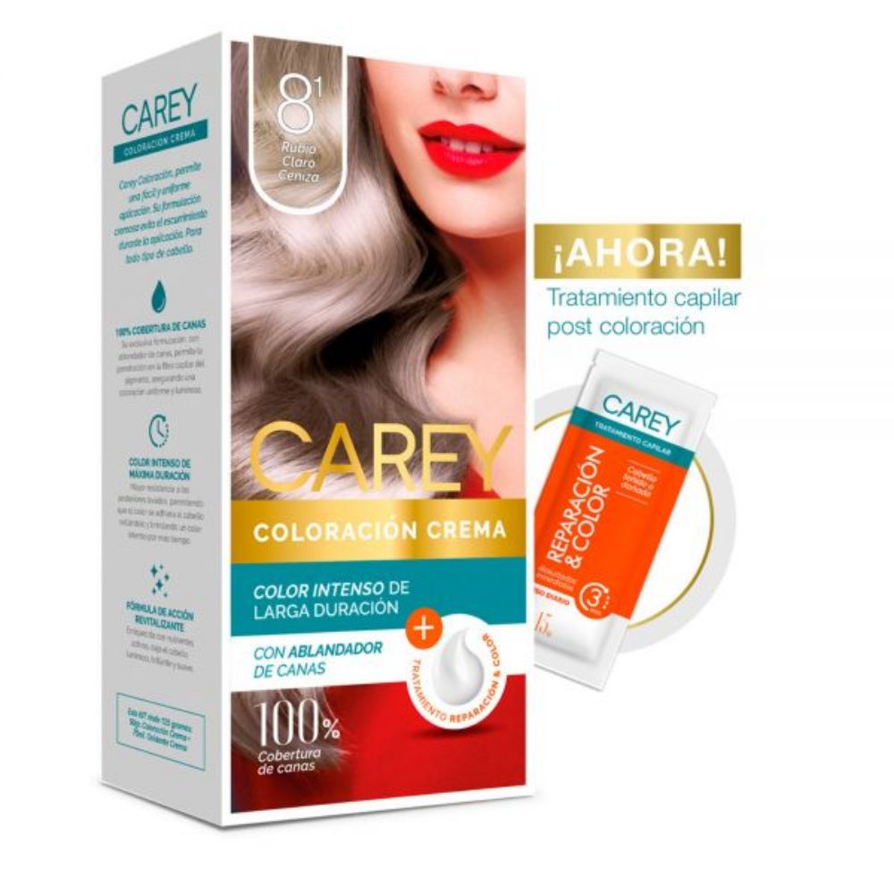 Imagen de TINTE CAREY Nro. 8.1 RUBIO CLARO CENIZA