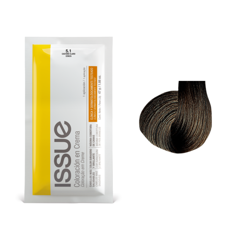 Imagen de ISSUE CREMA COLORACION Nro. 5.1 CASTAÑO CLARO CENIZA