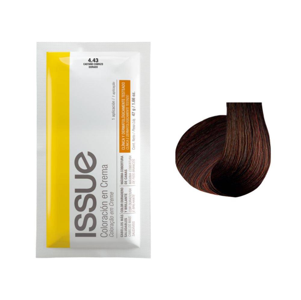 Imagen de ISSUE CREMA COLORACION Nro. 4.43 CASTAÑO COBRIZO