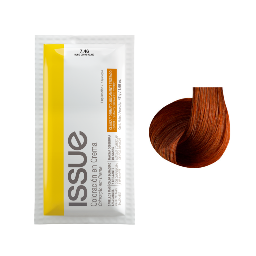 Imagen de ISSUE CREMA COLORACION Nro. 7.46 RUBIO COBRE ROJIZO
