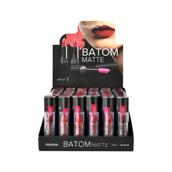 Imagen de LABIAL BATON MATTE RUBY ROSE HB-8518 312
