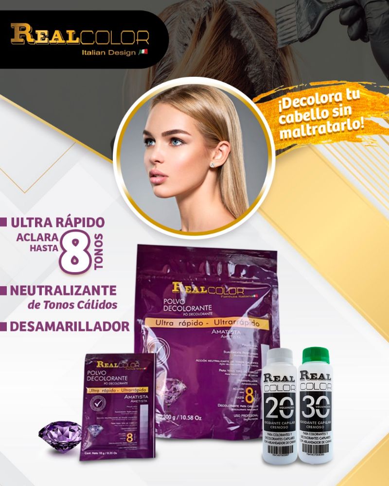 Imagen de REAL COLOR POLVO DECOLORANTE AMATISTA