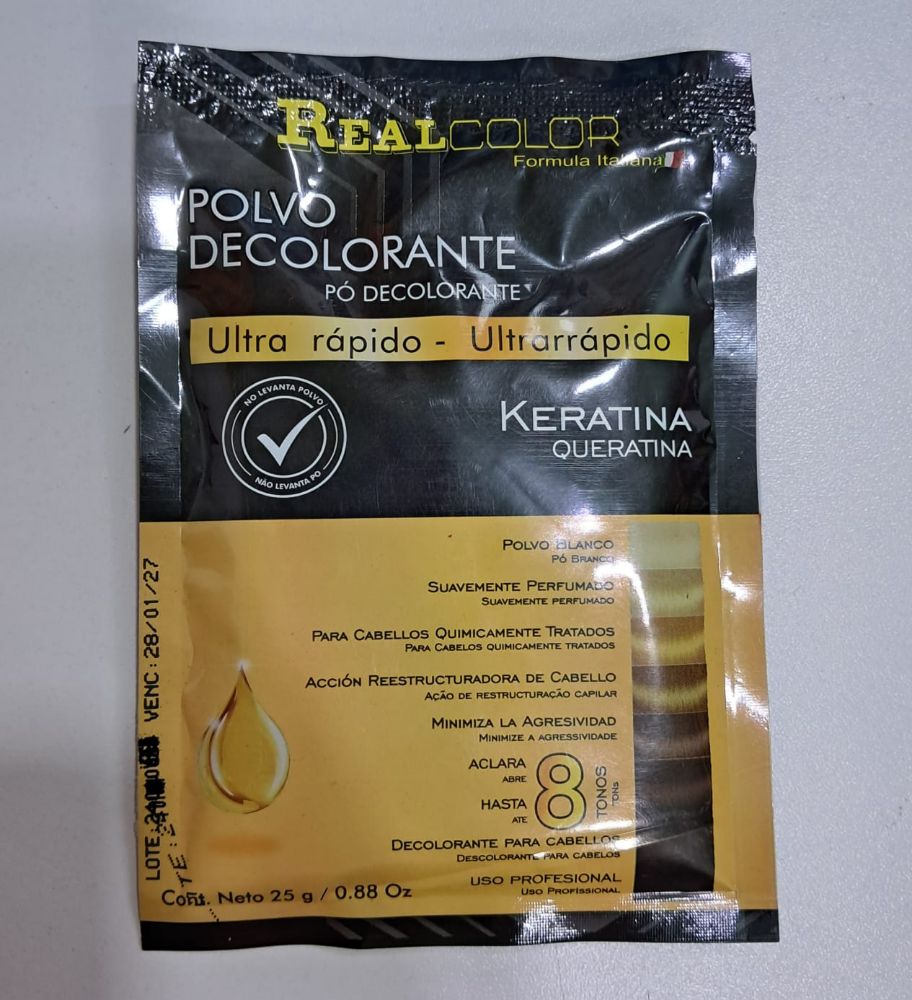Imagen de REAL COLOR POLVO DECOLORANTE KERATINA 25GR