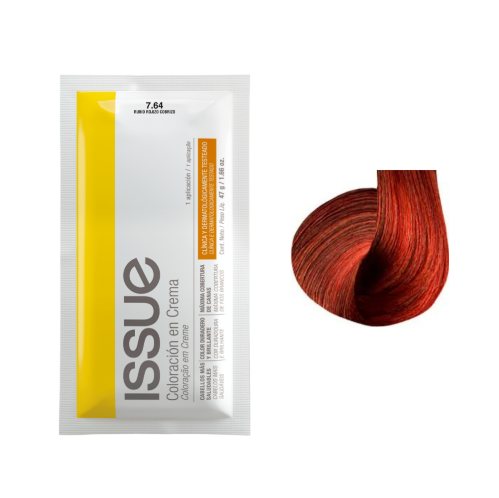 Imagen de ISSUE CREMA COLORACION Nro. 7.64 RUBIO ROJIZO