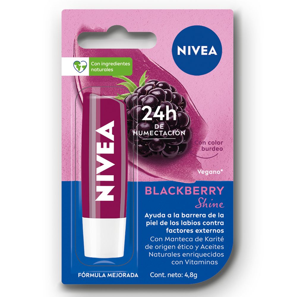 Imagen de LABIAL NIVEA HUMECTANTE BLACKBERRY SHINE