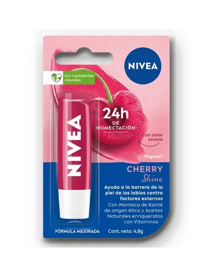 Imagen de LABIAL NIVEA HIDRATANTE CHERRY SHINE 85077