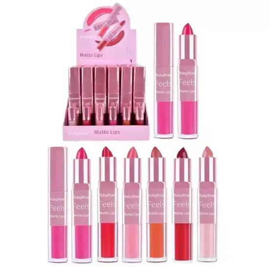 Imagen de LABIAL DUO MATTE FEELS RUBY ROSE COR-254 HB-8608