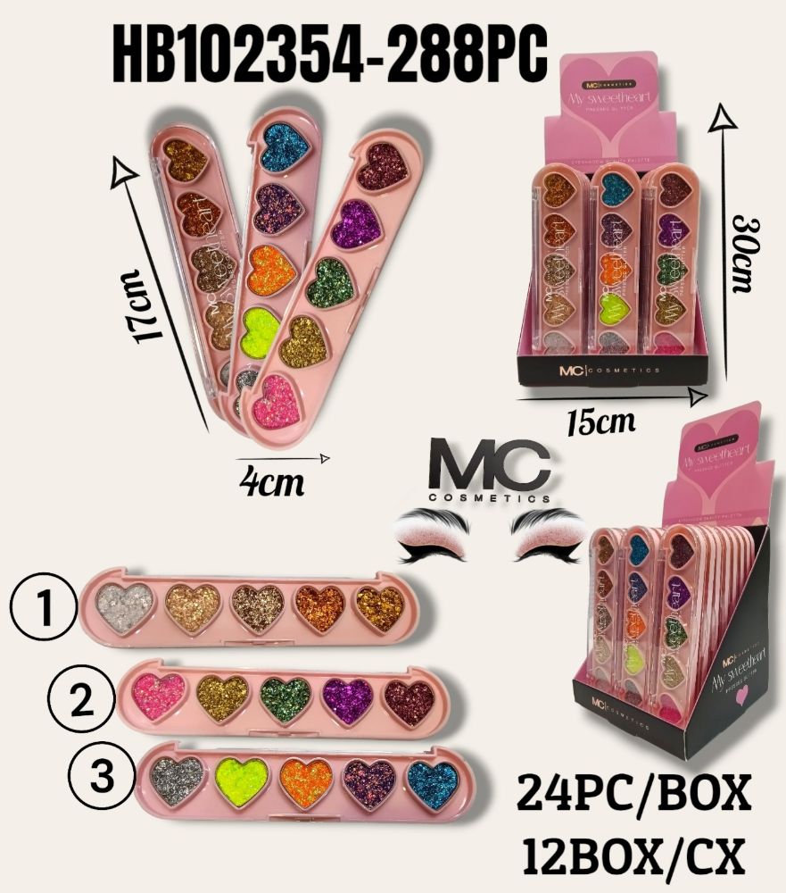 Imagen de SOMBRA CON GLITTER 5 COLORES HB102354