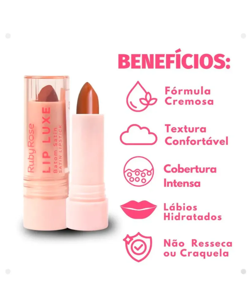 Imagen de LABIAL SATIN LIP LUXE ROSA RUBY ROSE HB-L6000-5