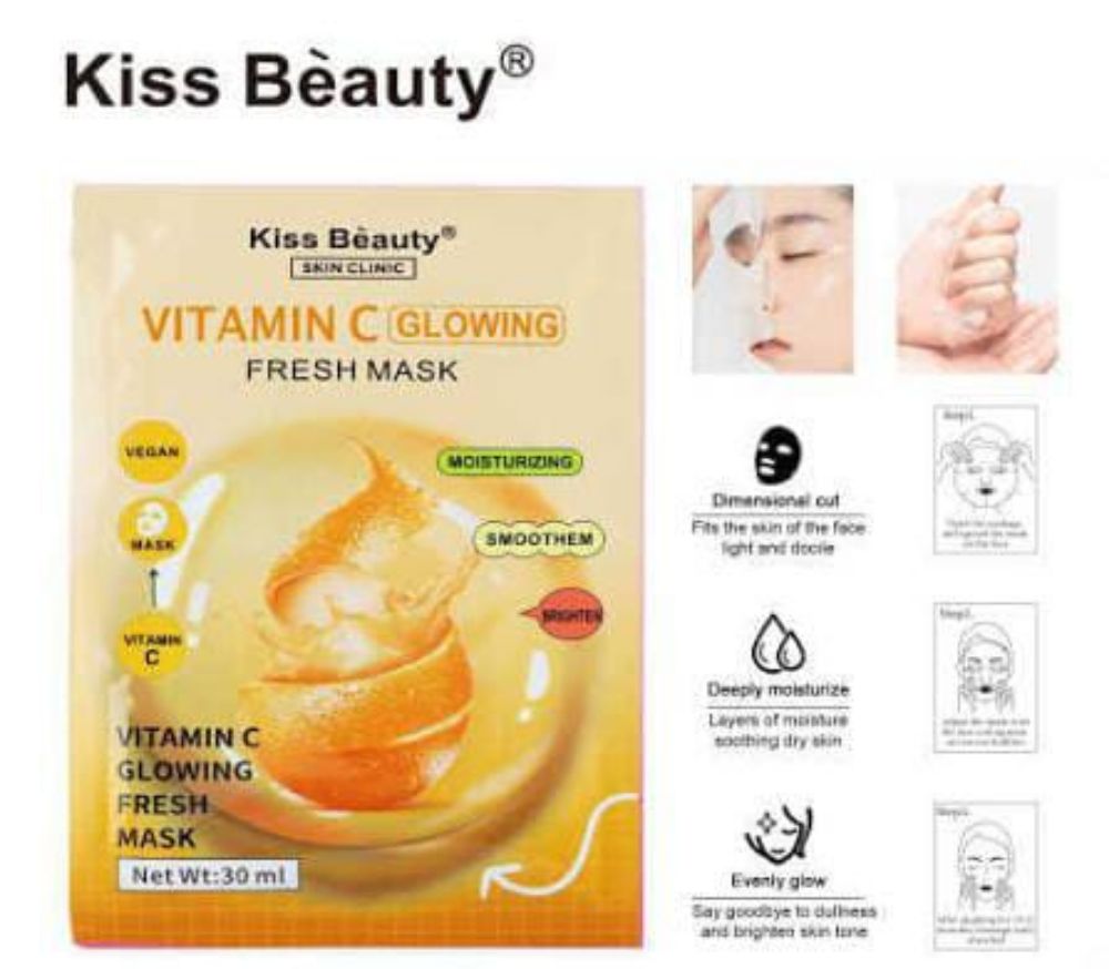 Imagen de MASCARILLA FACIAL VITAMINA C KISS BEAUTY 1310-07F