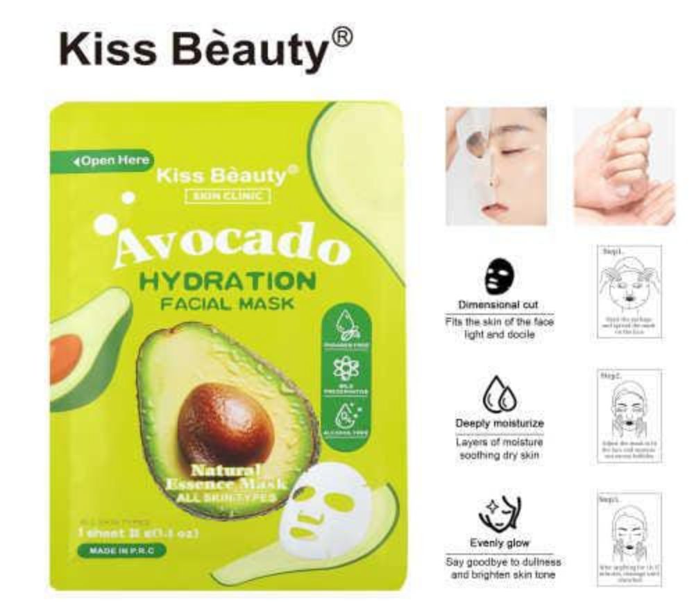 Imagen de MASCARILLA FACIAL AVOCADO KISS BEAUTY 1380-07E