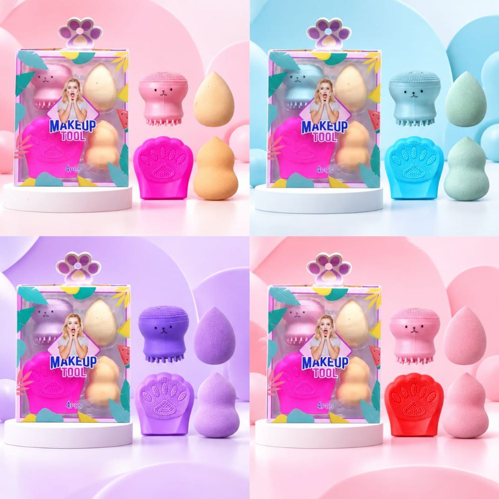 Imagen de SET 4PCS LIMPIADOR FACIAL +ESPONJITAS SWEET BX3551