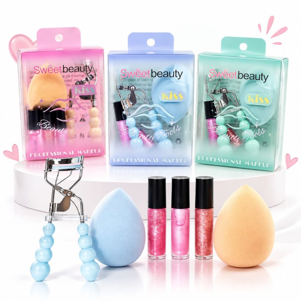 Imagen de SET 5PCS ARQUEADOR+ESPONJ+BRILLO SWEET BEAUTY BX-2581