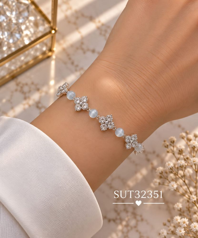 Imagen de PULSERA ACERO  TREBOL 4 HOJAS SUT32351